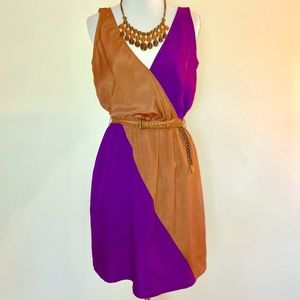 Eight Sixty color block purple💜 & brown 🧡 Dress